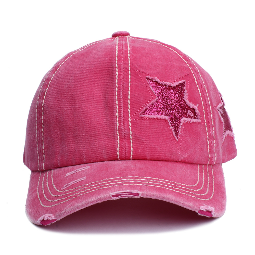 154g Weight Baseball Cap Hats Type Outdoor, Street Occasion Cotton Material Pentagram Pattern All Seasons Season Women's Gender Streetwear Style Curved Eaves Rim Women's Streetwear Pentagram Curved Eaves Baseball Cap 2