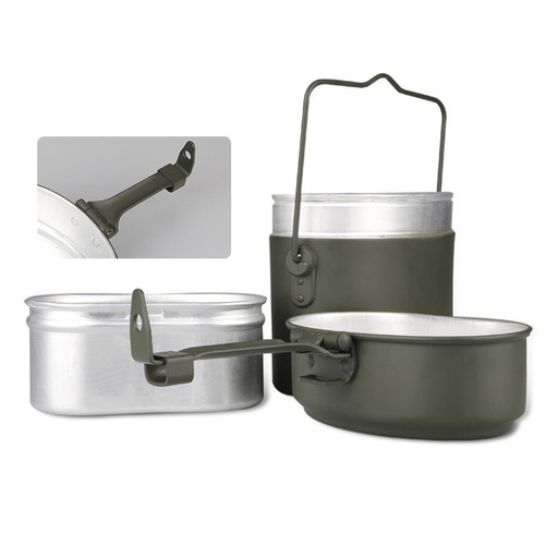 79 German-style lunch boxes Outdoor camping aluminum military lunch boxes Heatable meal containers bento boxes Picnic set of three