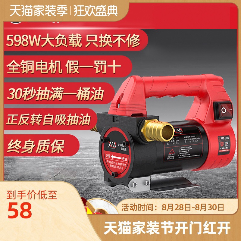 电动抽油泵柴油12V24V220V小型自动抽油机加油泵车载加油机抽油器