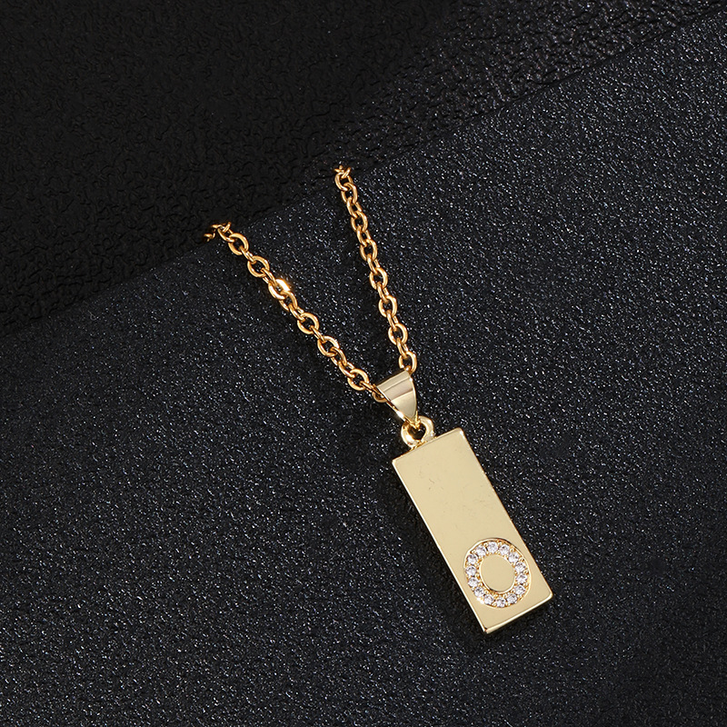 Letter Pattern Casual Fashion Letter Stainless Steel Inlay Zircon Pendant Necklace 1 Piece