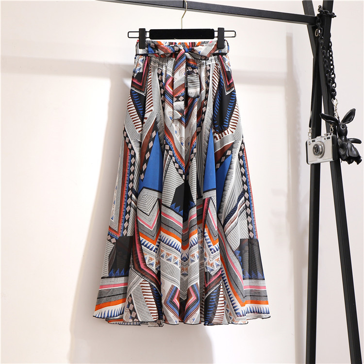 Summer Casual Vintage Style Geometric Polka Dots Flower Polyester Chiffon Maxi Long Dress Skirts display picture 6