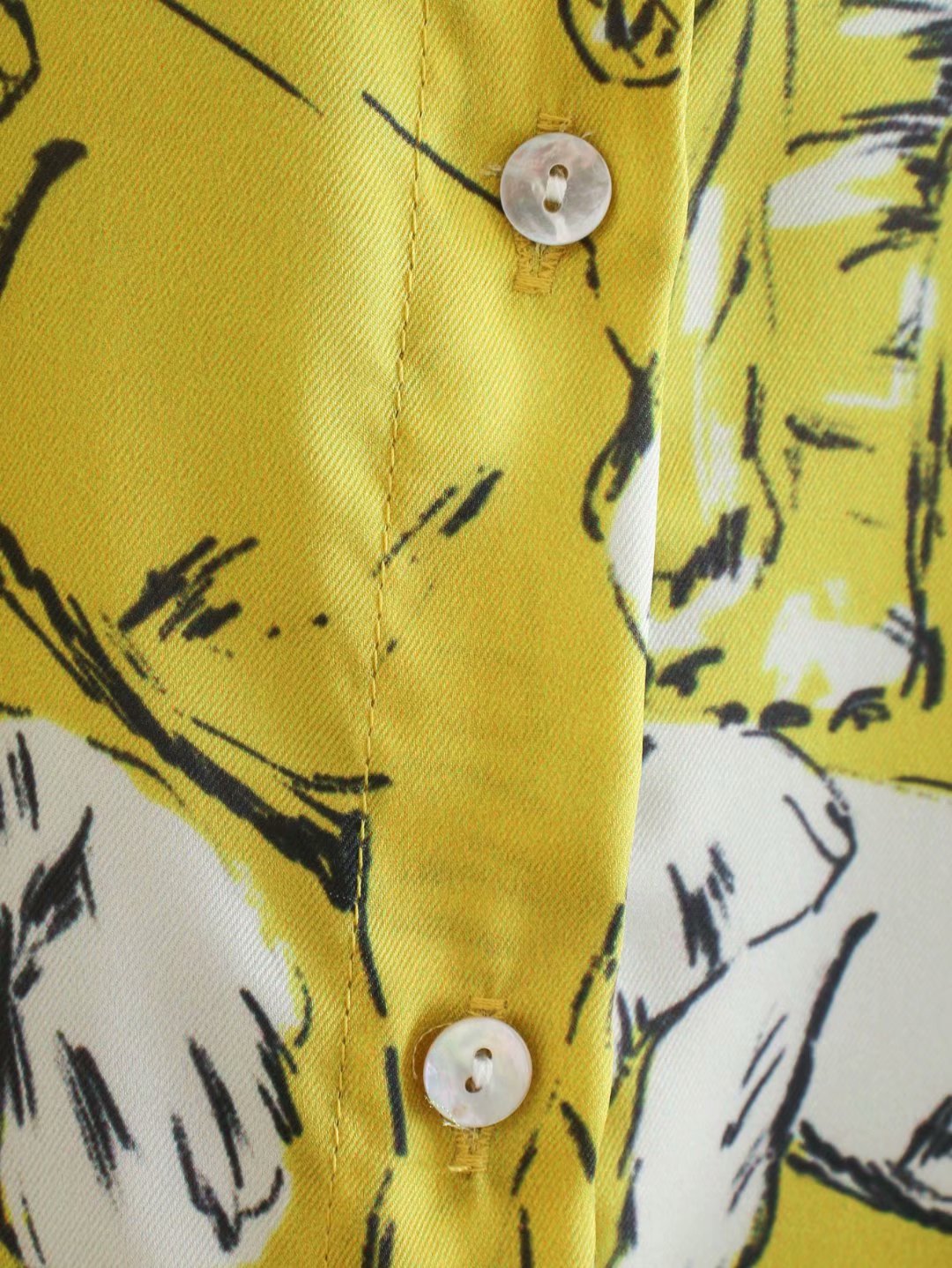 yellow animal print shirt dress  NSAM10853