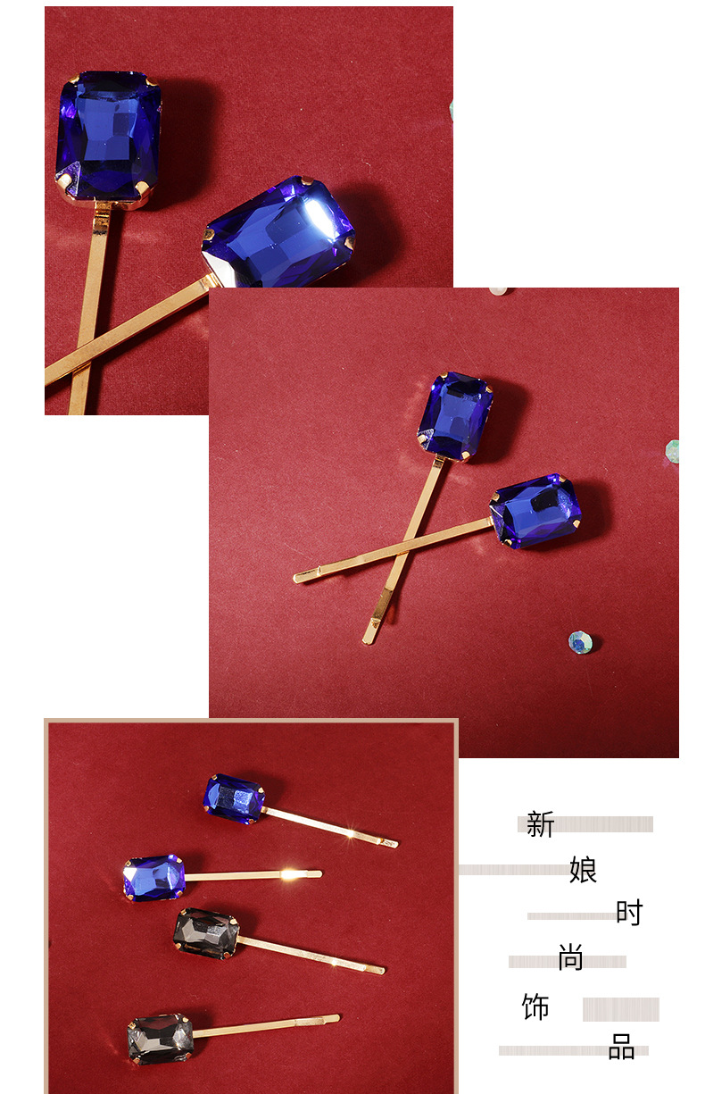 Travel Occasion Korean Jewelry Hairpin Sweet Girl Crystal Word Clip Advanced Gray Diamond Hairpin Wholesale Nihaojewelry