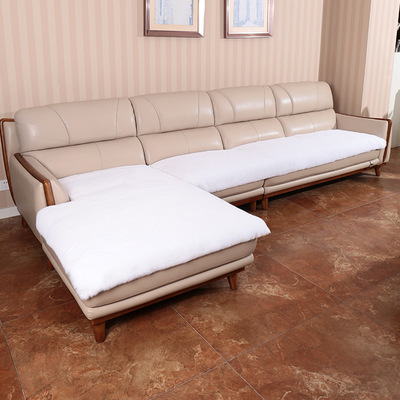winter leather and fur Plush Sofa cushion Maomao keep warm thickening Customize Royal Undercoat Rabbit hair Seat cushion