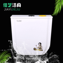 马桶蹲坑通用水箱 蹲便器水箱白色蹲厕塑料双按卫生间冲水箱