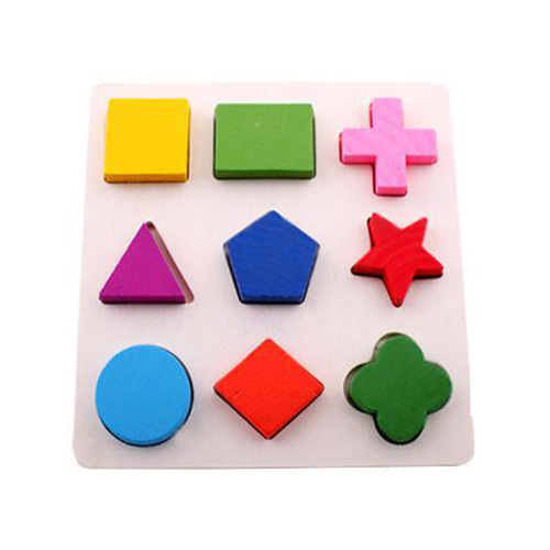 Early education wooden three-dimensional puzzle toys 0.1 geometric shape board three children's educational toys