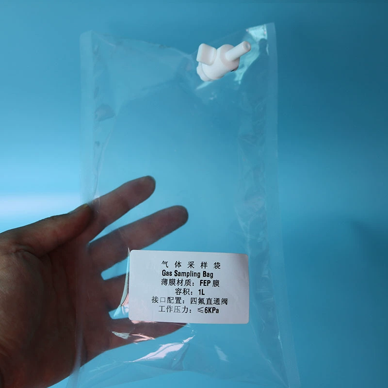 Тефлоновый неметаллический мешок для извлечения воздуха, 1 л, мембрана FEP, тефлоновый мешок для извлечения воздуха, прямой клапан из ПТФЭ