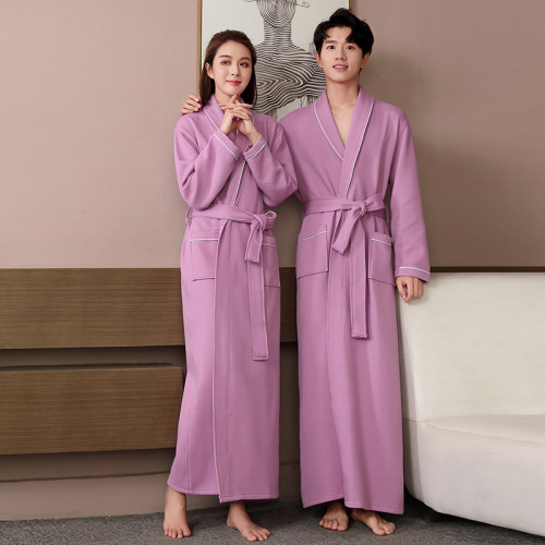 Cozy Four-Season Cotton Filled Air Layer Warm Couple's Robe Bathrobe with Water Absorbent Design - One Piece Shipping