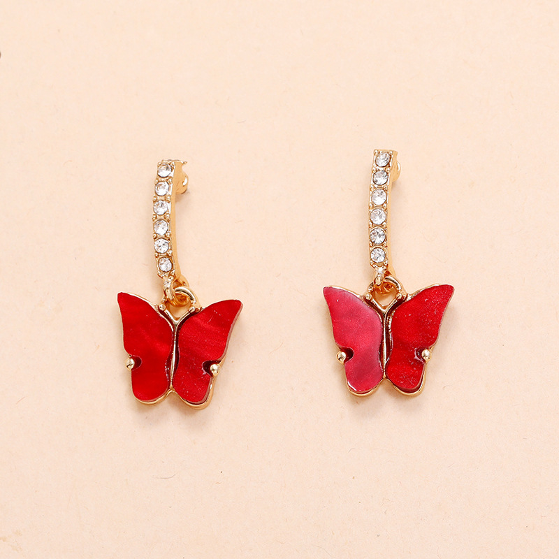 Korea Fashion Wild Fairy Sweet Simple Tide Diamond Butterfly Earrings display picture 2