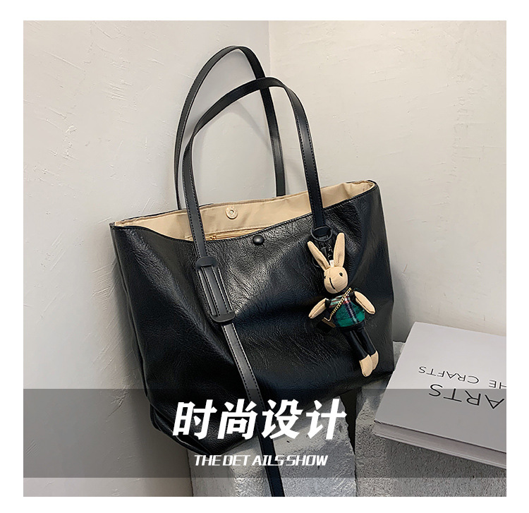 Largecapacity handbags fashion big simple soft leather shoulder tote bagpicture22