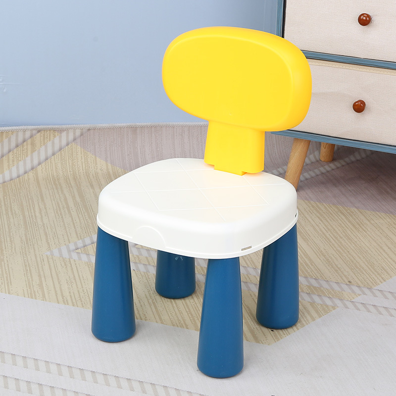 礼品dìng制儿童靠背椅加厚塑料凳子幼儿园培训机构早教积木椅子