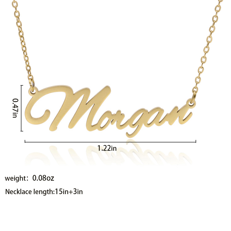 Fashionable Stainless Steel Customizable English Alphabet Name Ladies Necklace Wholesale display picture 22