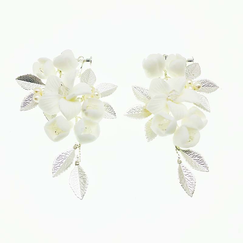 Title 3, Ženske minđuše za venčanje sa srebrnim keramičk...