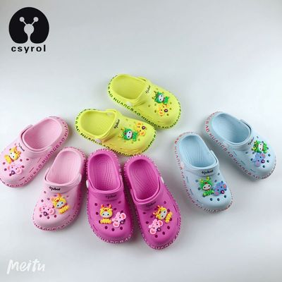 新款一鞋两穿男女童包头凉拖鞋可爱卡通洞洞鞋夏季轻便果冻凉拖鞋
