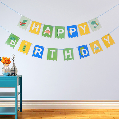 Baby Birthday Flamingo Dinosaur Party Decoration Birthday Banner Happy Birthday Letter Banner