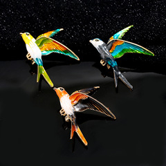 小鳥滴油防走光珍珠胸花別針扣定製高檔brooch跨境外套大衣胸針