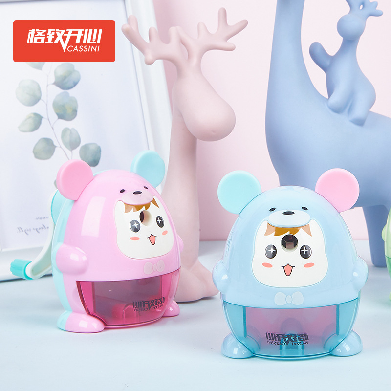 Feliz 7721 lindo ratón sacapuntas animal de dibujos animados sacapuntas estudiantes utilizan velocidad corte automático sacapuntas