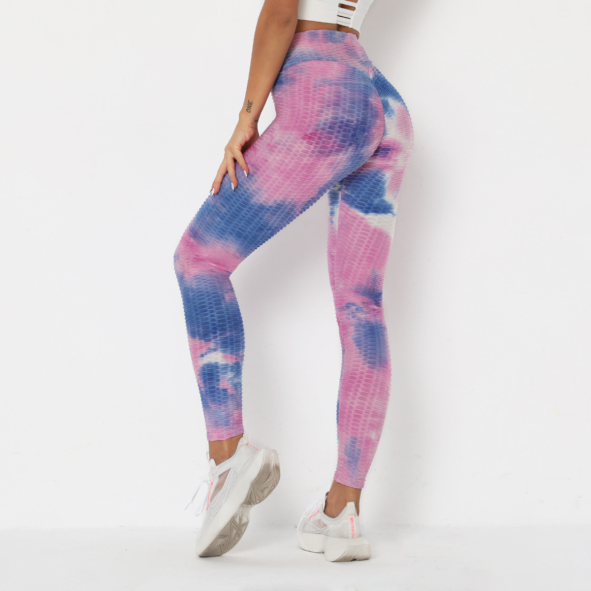 pantalones de yoga con efecto tie-dye en jacquard de tinta NSNS11006