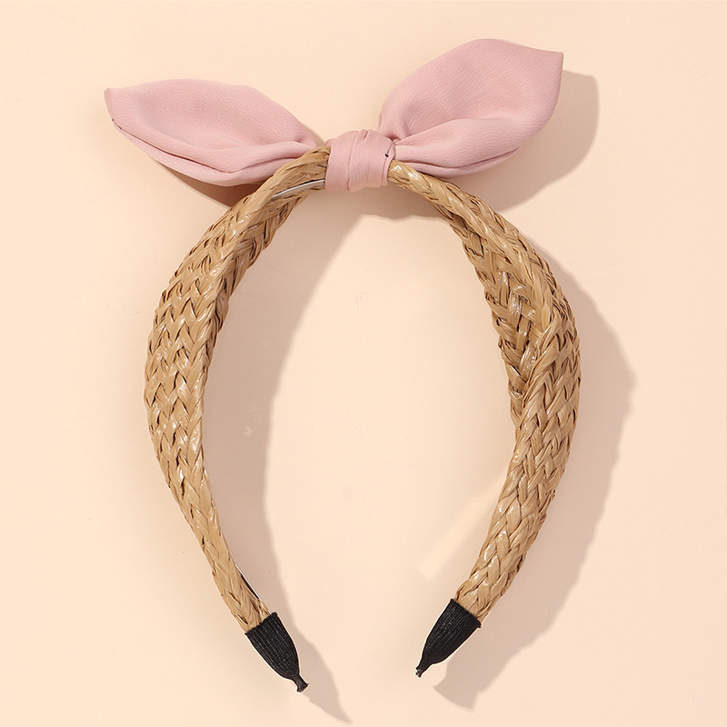 Korean New Grass Braided Cute Bow Wild Hairpin Ladies Hairband   For Women display picture 4