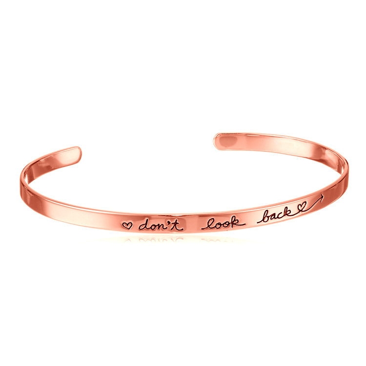 lettering donu0027t look back open bracelet