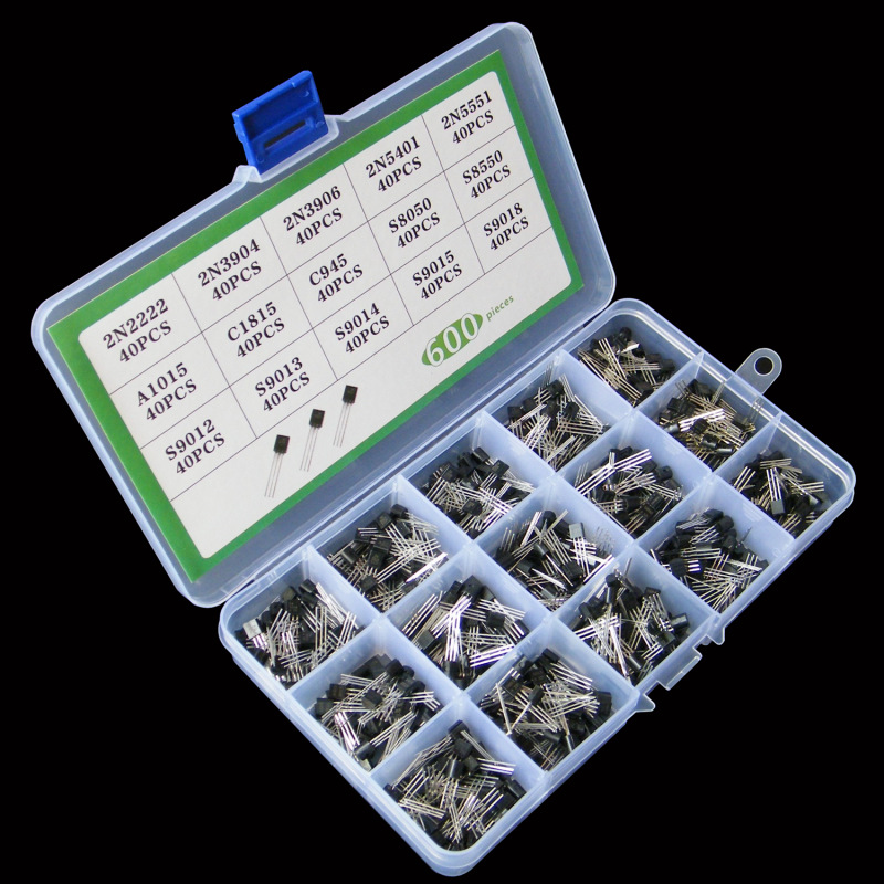 600PCS 15种规格每种40个 三极管盒套装 TO-92 S9014 600个一盒
