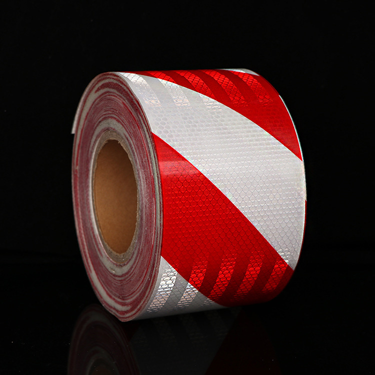 大货车反光条年检晶彩格反光条 汽车反光膜警示带 红白相间反光贴