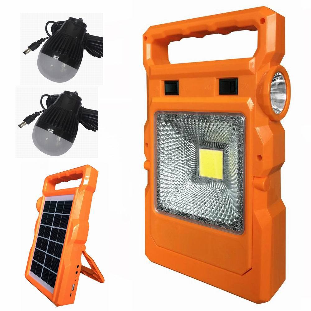 太阳能系统 便携式户外投光射庭院灯电筒移动电源DC小灯泡马灯