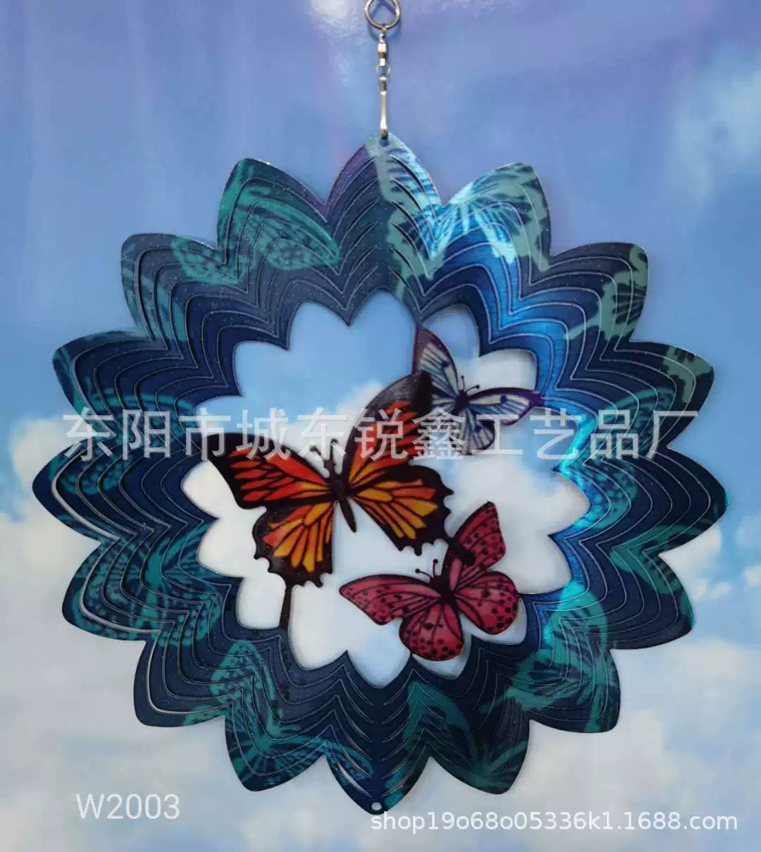 Ветряной колокольчик-спиннер, трехмерная разноцветная бабочка, металлический, для трансграничной торговли на Amazon, долгосрочные поставки