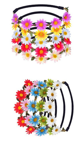 5 Daisy flowers with sunflower hair ring best-selling scenic seaside holiday beach attractions straw hat hair band