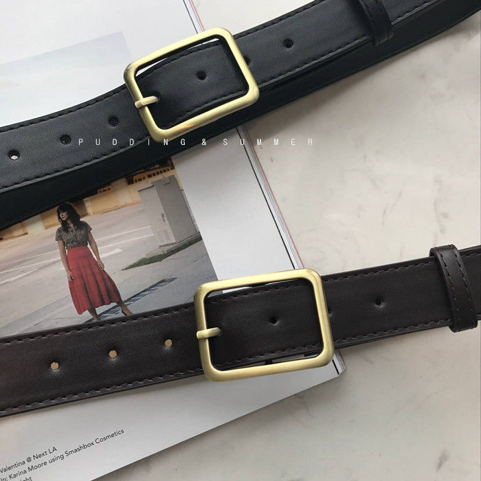 Casual Rectangle Pu Leather Metal Button Belt display picture 2