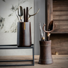 Wholesale Black Sandalwood Tea Ceremony Six Gentlemen Set, Black Sandalwood Wood and Bamboo Kungfu Tea Set, Tea Art Combination, Tea Tray Decor