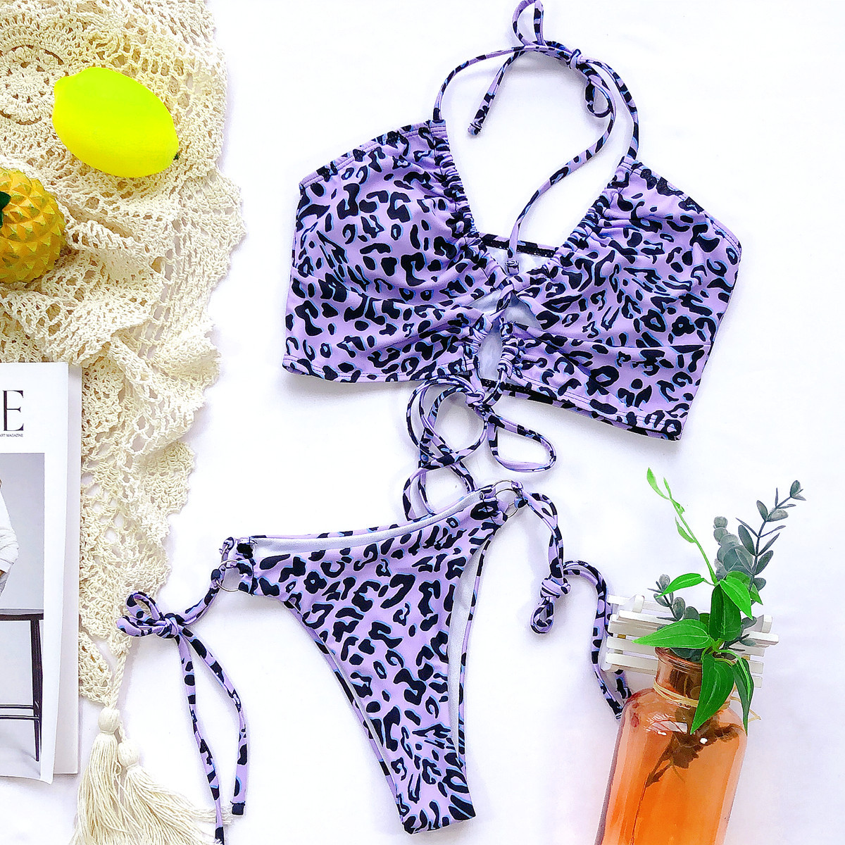 ladies split swimsuit hot sale printed bikini swimsuit NSDA481