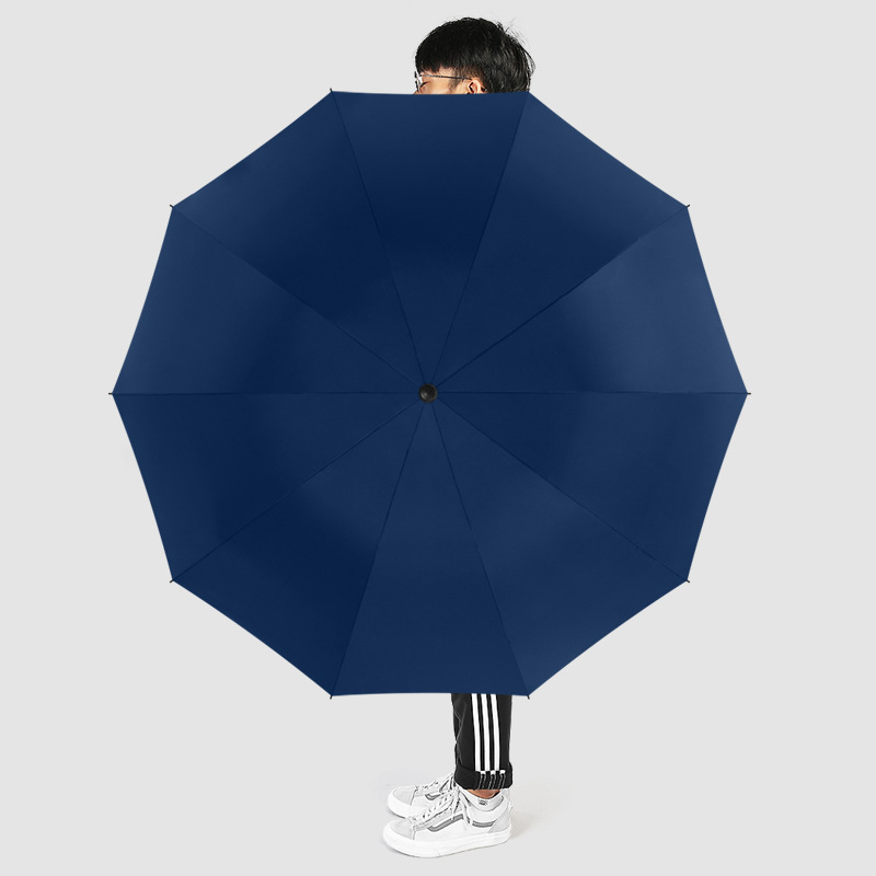 雨伞定制黑胶晴雨伞双人加固大号两用10骨纯色广告折叠商务礼品伞|ms