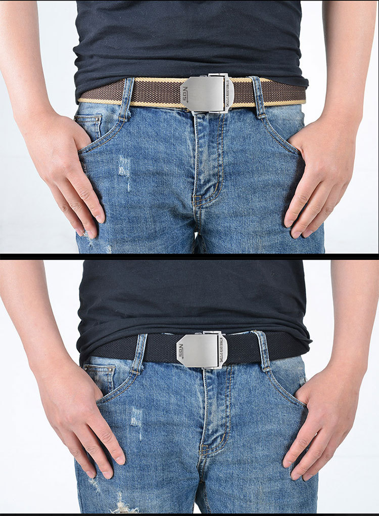 Men's Thick Canvas Tactical Belt 2