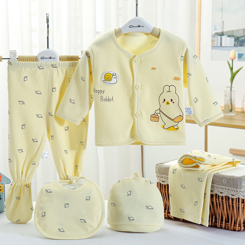 新生儿衣服纯棉内衣刚刚出生婴儿套装男女宝宝服五件套0-3个月