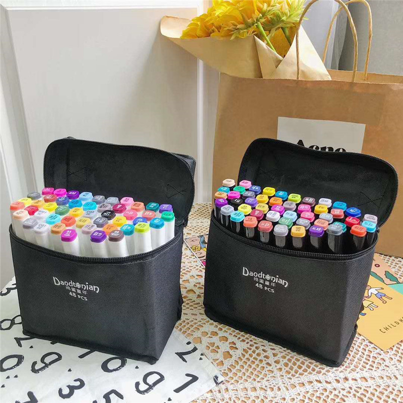 2020年新款馬克筆48支 雙頭設計滿足不同繪畫需求搭配個手提式袋
