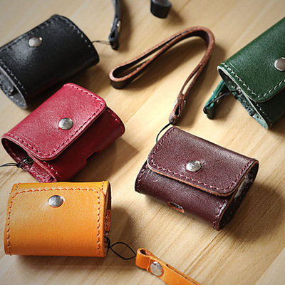 apply airpods pro smart cover genuine leather Retro fashion Apple Headphone protective sleeve Bluetooth headset box