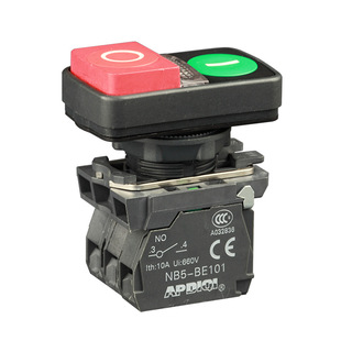 APDIQI EPP self-recovery double key button switch XB5AW84M5 waterproof Start Stop LED with light 22mm