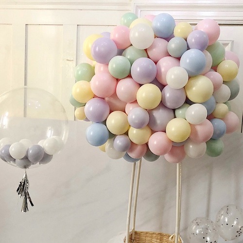 Xiaohongshu's same style 5-inch macaron latex balloon baby birthday party supplies Internet celebrity round floating balloon