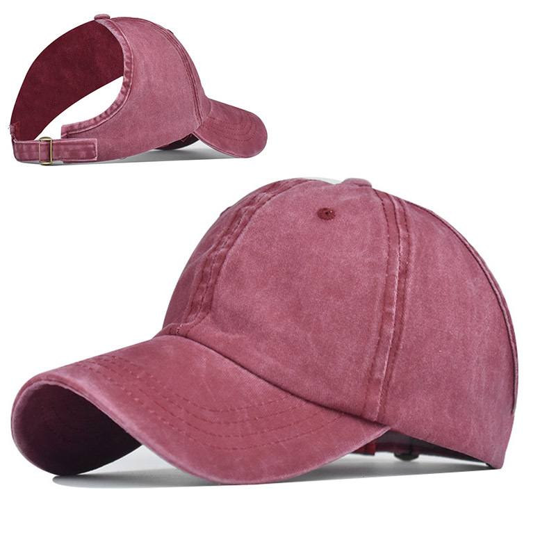 Gorra de cola de caballo media gorra de béisbol personalizada a prueba de sol corbata a prueba de sol sombrero de cola de caballo color sólido verano deportes al aire libre gorra de pico