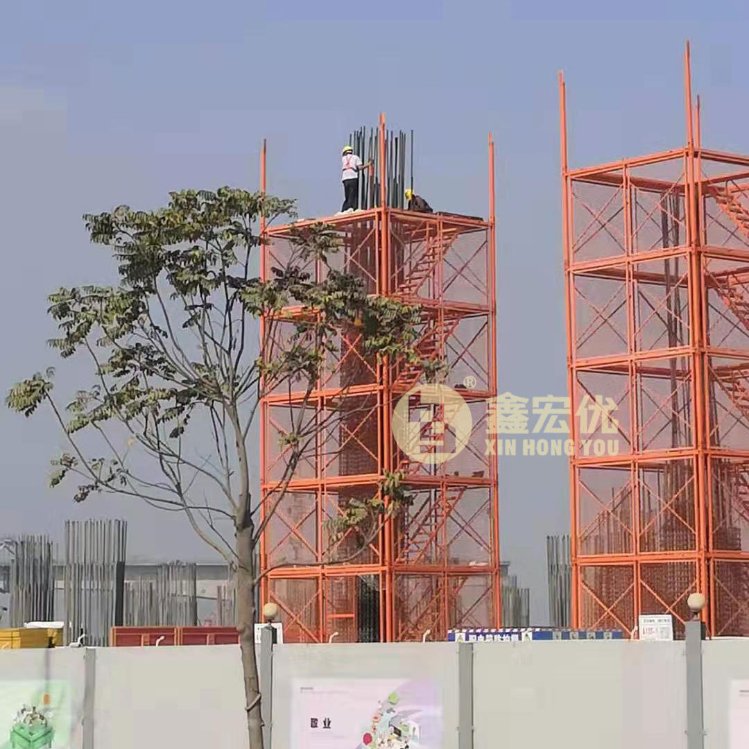 桥梁大坝墩身防护平台 安全防护墩身梯笼 墩柱箱式梯笼 配防护网