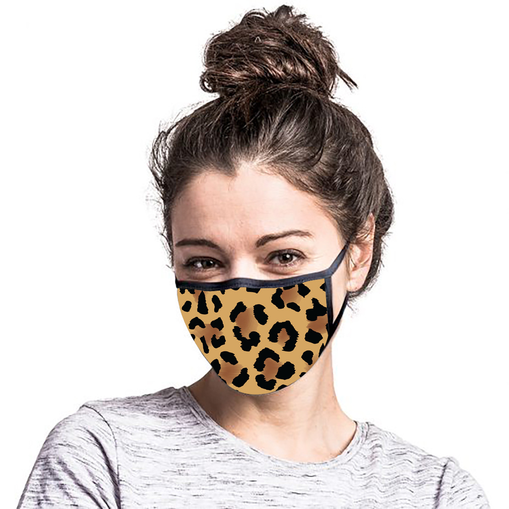 Cartoon Animal Printed Mask Leopard Print Reusable Dust Windproof Face