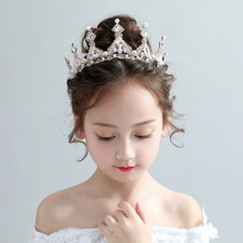 韩版儿童皇冠头饰可爱公主女童小孩发箍水晶爱莎小朋友生日王冠仙