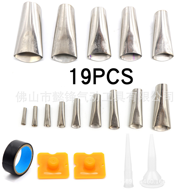 19 pcsStainless Steel Nozzle Applicator Tile Sink Caulking Finishing Tools Kitchen Bathroom Window Beauty Seaming Tools