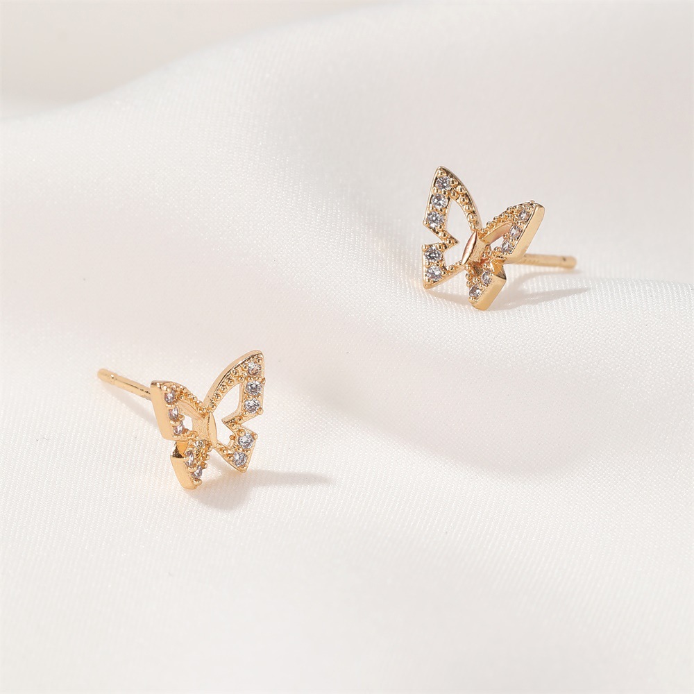 New Hollow Butterfly Earrings Diamond  Earrings Trend Earrings Wholesale Nihaojewelry display picture 9