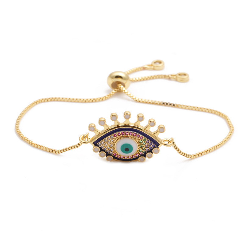 fashion trend new products micro-set zircon evil eye adjustable ladies bracelet wholesale nihaojewel