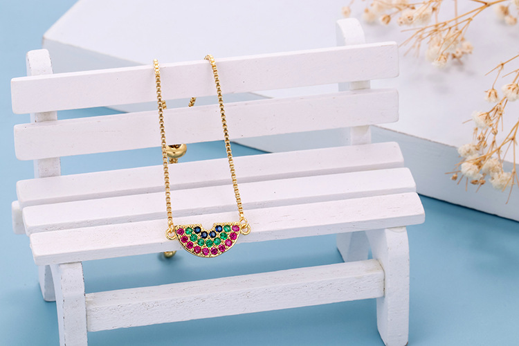 10g Weight Bracelets Classification Anniversary, Business, Travel Occasion Copper Material Geometric Pattern Women'S Gender Fashion Style Fashion Rainbow Zircon Geometric Pull-out Bracelet 18