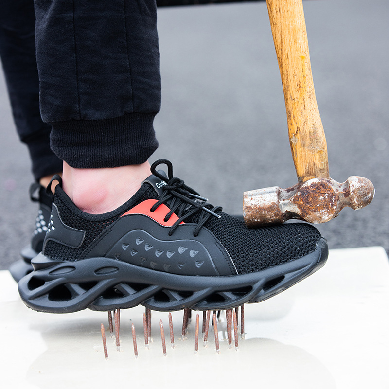 厂家直销新款透气男士防砸钢头鞋防穿刺安全劳保鞋防滑运动鞋