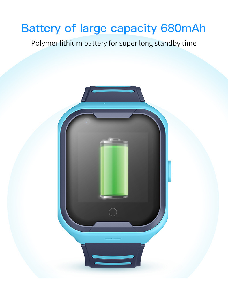 The 4G version of the cross-border smart watch exclusively for students and children supports video calls, full network compatibility, AI payment and positioning Specification drawing