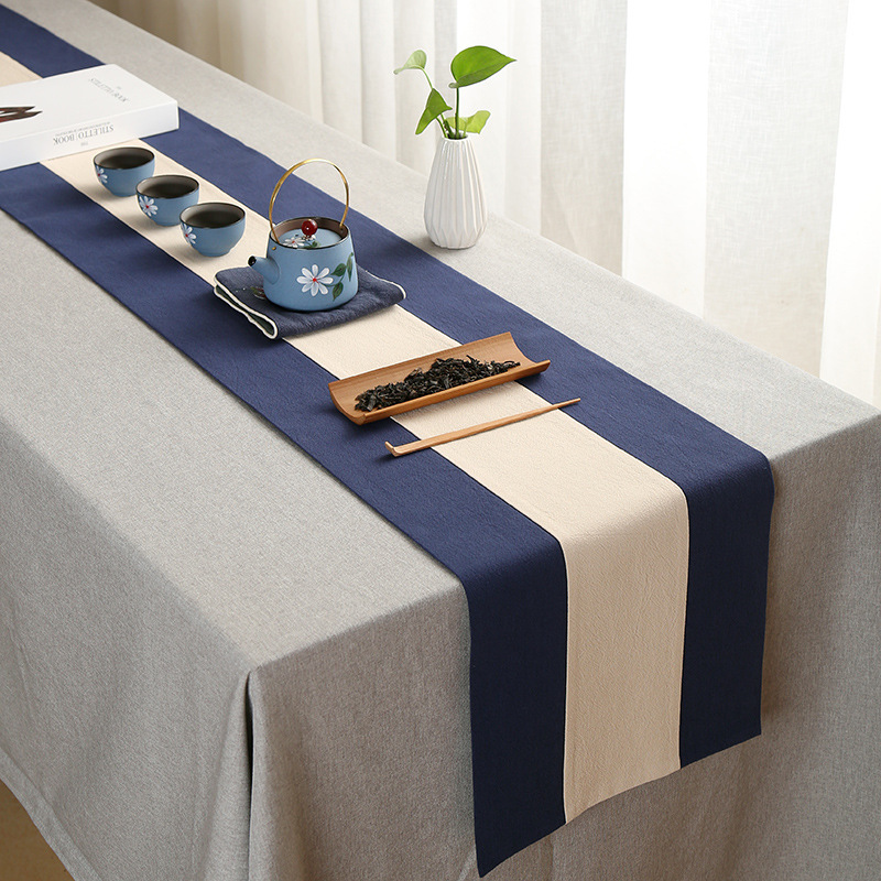 Zen estera de té pintada a mano a prueba de agua de algodón y lino corredor de mesa estera de té cortina mantel de té chino ceremonia del té juego de té accesorios toalla de té seca